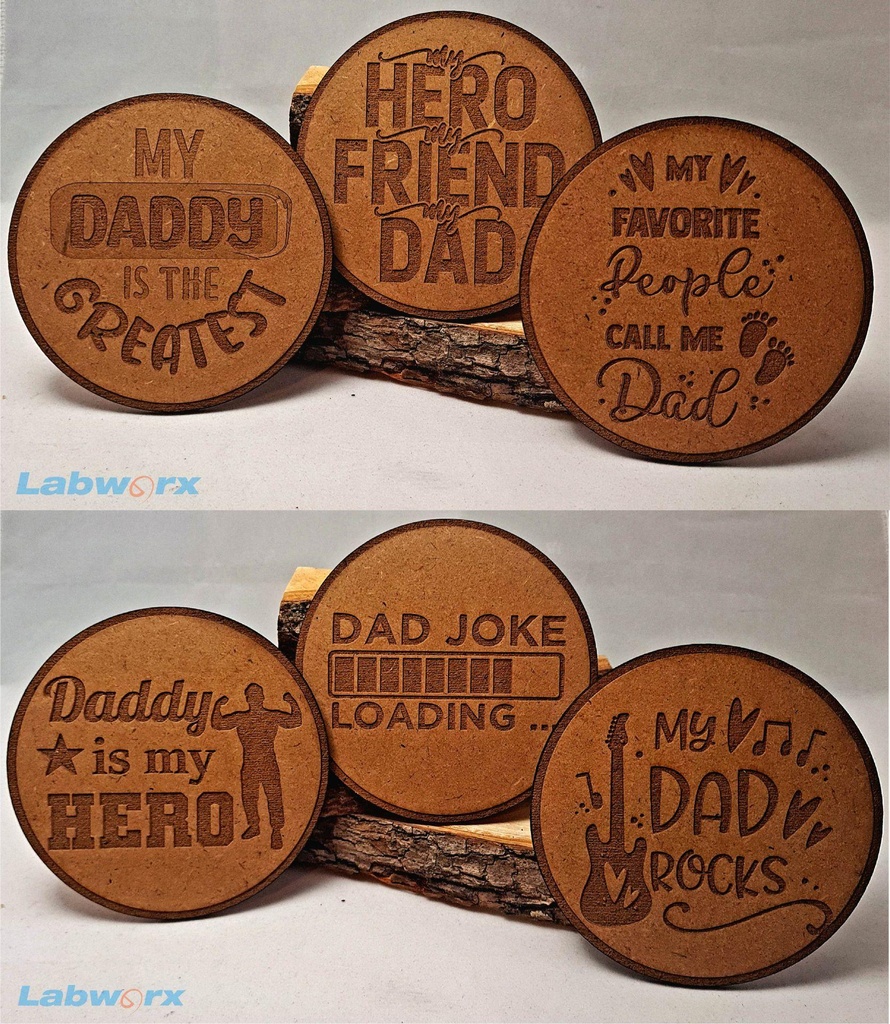 Fathers Day Coasters Set #1