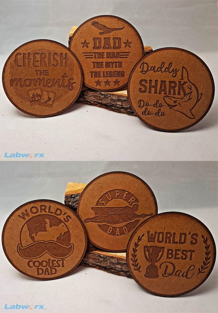 Fathers Day Coasters Set #2