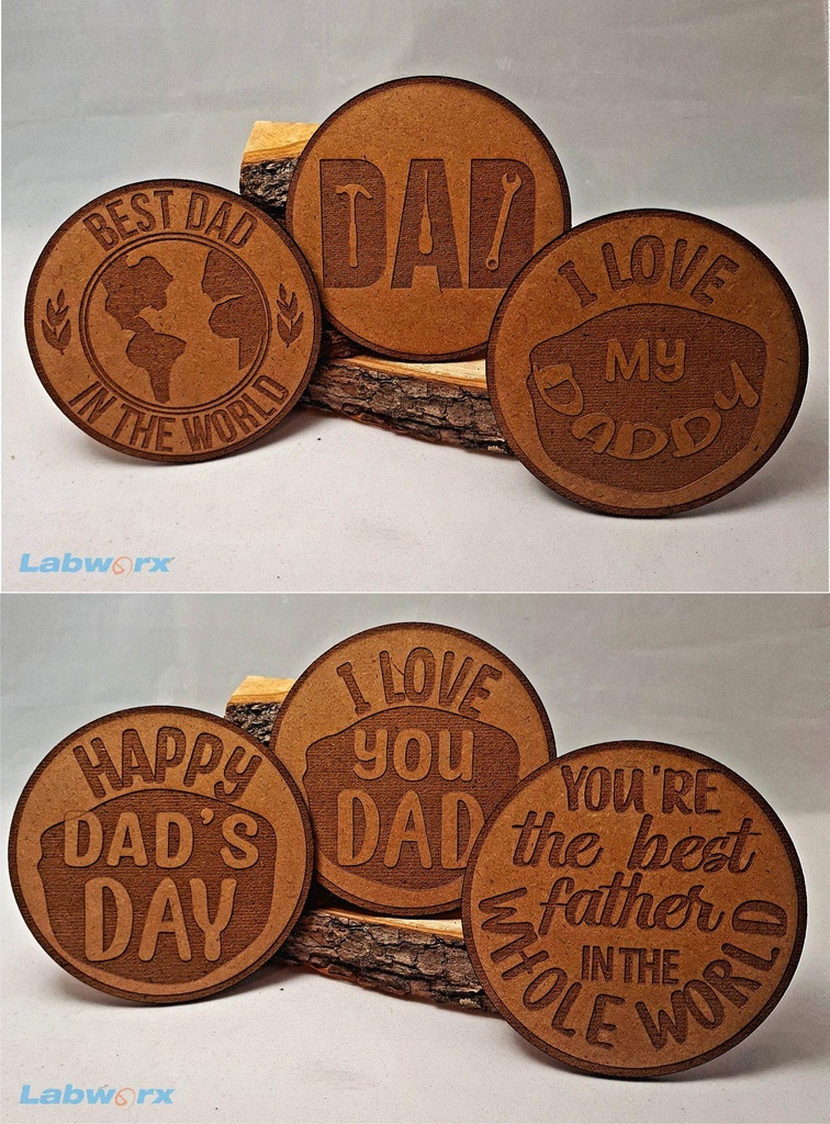 Fathers Day Coasters Set #3